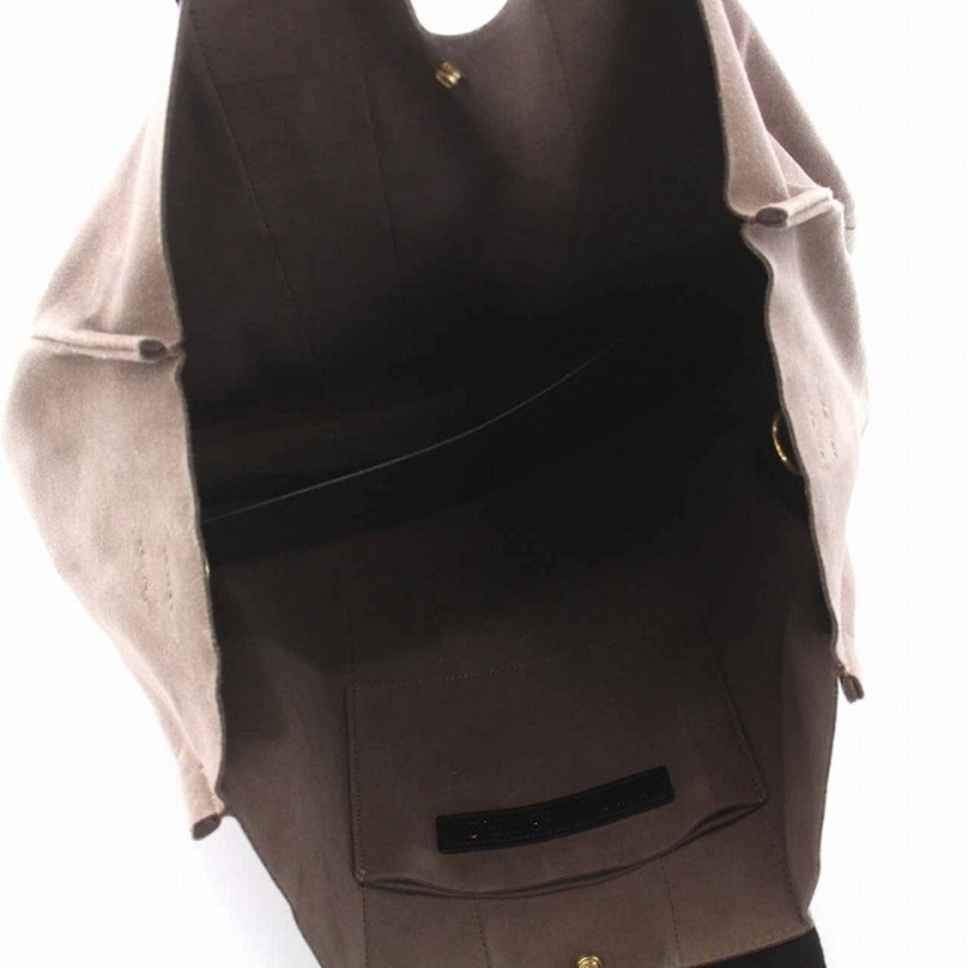 ヴィオラドーロ トートバッグ フェイクスエード グレージュ 黒 レディースのバッグ(トートバッグ)の商品写真