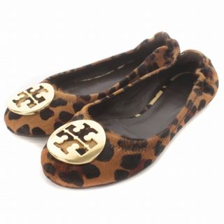 トリーバーチ(Tory Burch)のトリーバーチ パンプス レオパード ロゴプレート ハラコ レザー 23.5 茶(ハイヒール/パンプス)