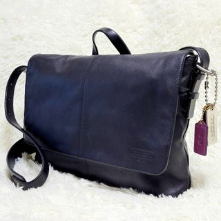 コーチ(COACH)の【未使用級】コーチショルダーバッグ 2WAY レザー 黒  70313  シボ革(ビジネスバッグ)