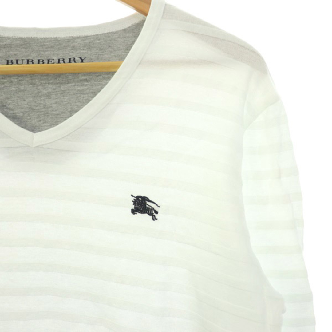 BURBERRY BLACK LABEL(バーバリーブラックレーベル)のバーバリーブラックレーベル ロンT シャドーボーダー Tシャツ 長袖 Vネック メンズのトップス(Tシャツ/カットソー(七分/長袖))の商品写真