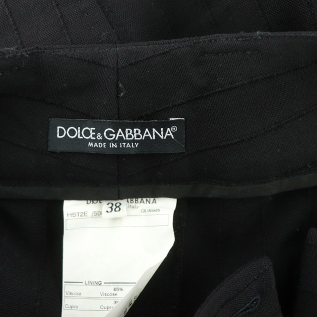 DOLCE&GABBANA(ドルチェアンドガッバーナ)のドルチェ&ガッバーナ ドルガバ ストライプ スラックスパンツ フレア 38 黒 レディースのパンツ(その他)の商品写真