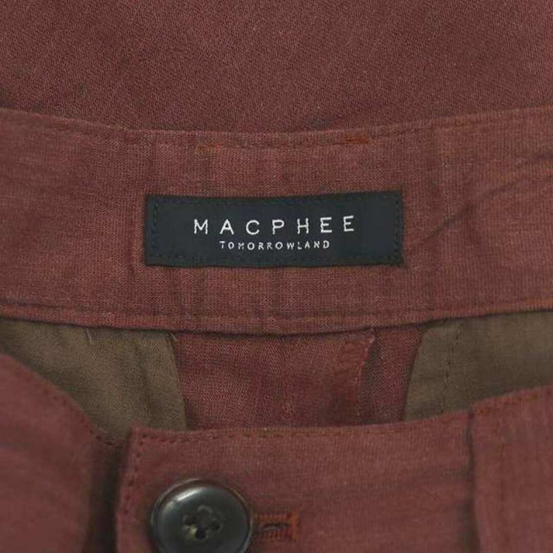 MACPHEE(マカフィー)のマカフィー トゥモローランド ワイドパンツ ジップフライ リネン混 M  茶 レディースのパンツ(その他)の商品写真