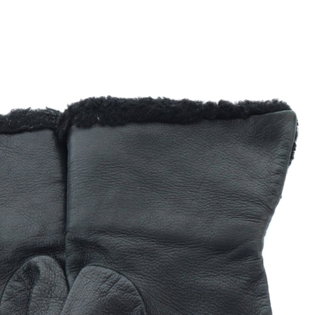 LOEWE(ロエベ)のロエベ アナグラム 刺繍 内ボア レザー グローブ手袋 ロゴ 黒 レディースのファッション小物(手袋)の商品写真