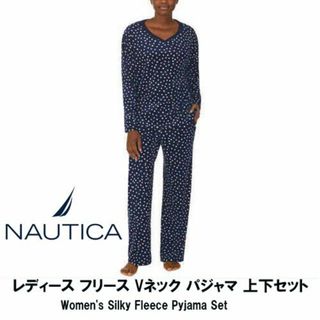 ノーティカ(NAUTICA)の新品 L ★ NAUTICA ノーティカ フリース Vネック パジャマ 上下 N(ルームウェア)