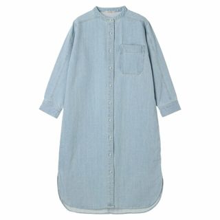 クラフトスタンダードブティック(CRAFT STANDARD BOUTIQUE)の【サックスブルー】デニムパールボタンワンピース(ロングワンピース/マキシワンピース)