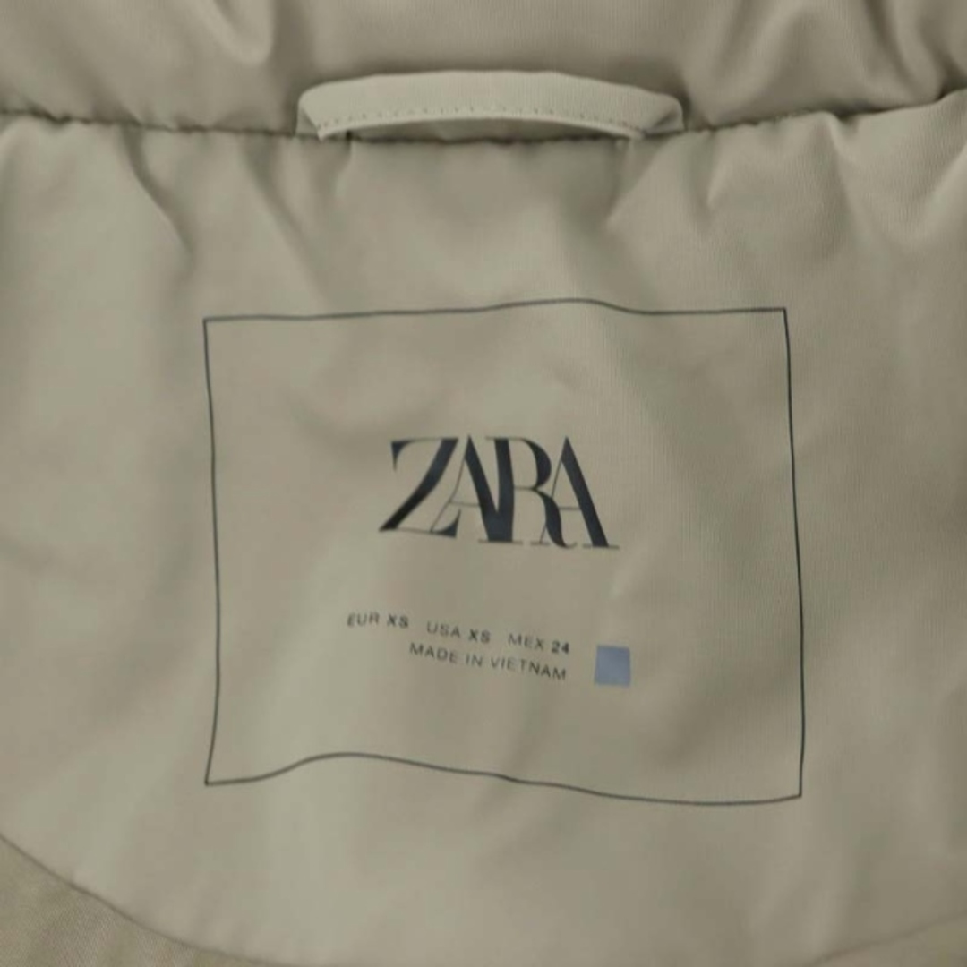 ZARA(ザラ)のザラ フード付きダウンコート アウター ロング 総裏地 ジップアップ レディースのジャケット/アウター(ダウンコート)の商品写真