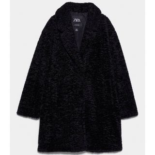 ザラ(ZARA)の新品☆ZARA ザラ ふわふわ チェスターコート ブラック black(チェスターコート)