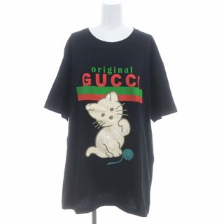 グッチ(Gucci)のグッチ キャット刺繍 半袖Tシャツ オーバーサイズ L 黒 615044 (その他)