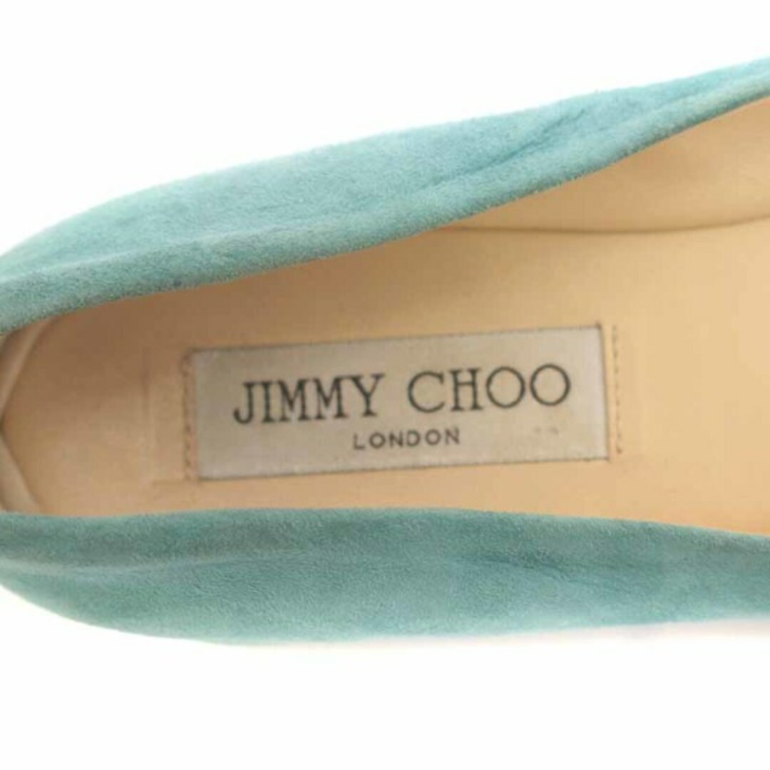 JIMMY CHOO(ジミーチュウ)のジミーチュウ ガゼ フラットシューズ パンプス スエード 37 24cm 緑 レディースの靴/シューズ(ハイヒール/パンプス)の商品写真