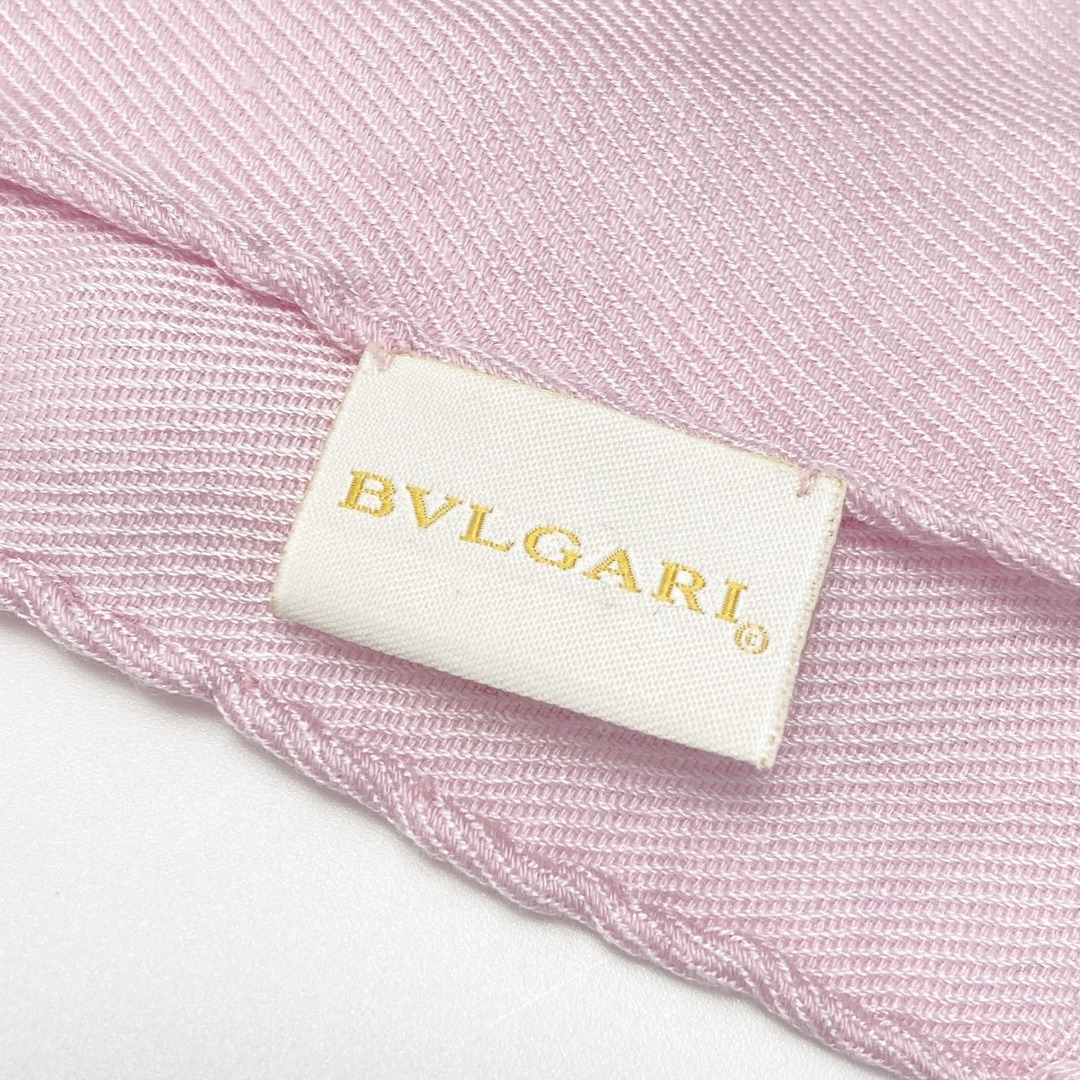 BVLGARI(ブルガリ)の☆☆BVLGARI ブルガリ ロゴマニア ストール ピンク シルク60％ ウール40％ ショール レディースのファッション小物(ストール/パシュミナ)の商品写真