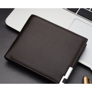 折財布 ウォレット サイフ シンプル メンズ 財布 二つ折り ブラウン(折り財布)