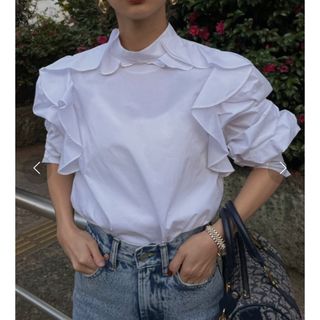 AMERI アメリ BIG COLLAR TUCK SHIRT シャツ ブラウス