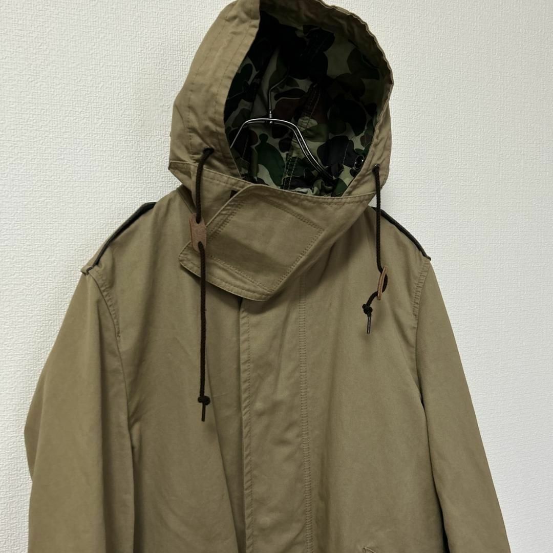 JUNYA WATANABE COMME des GARCONS(ジュンヤワタナベコムデギャルソン)のジュンヤワタナベ コムデギャルソンマン モッズコート 異素材切替 ベージュS メンズのジャケット/アウター(モッズコート)の商品写真