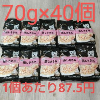 シーザー(CASAR)のペットフード　シーザーパウチ 　蒸しささみ　70ｇ×4袋　10P(40個)(ペットフード)