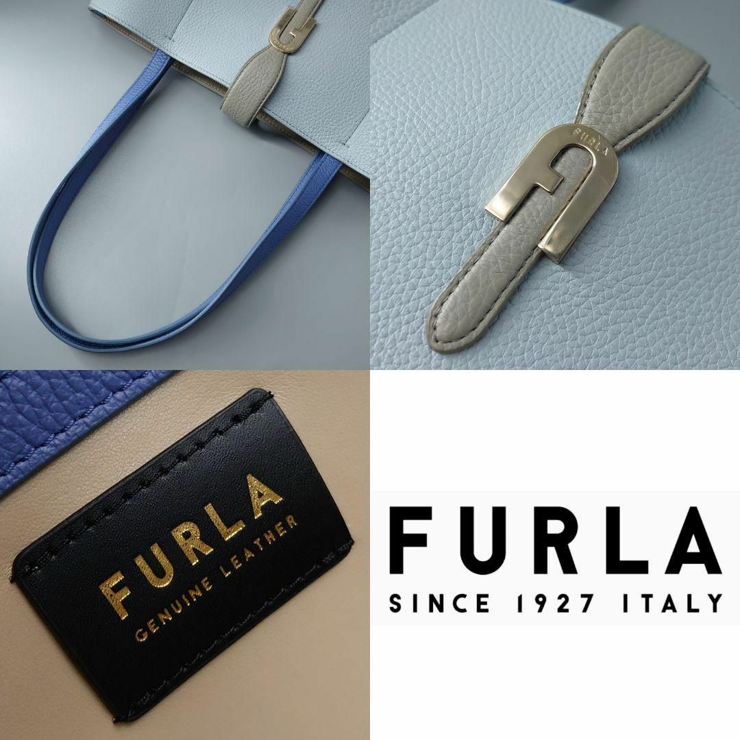 Furla(フルラ)のフルラ ソフィア トートバッグ スカイブルー オールレザー アーチロゴ 多収納 レディースのバッグ(トートバッグ)の商品写真