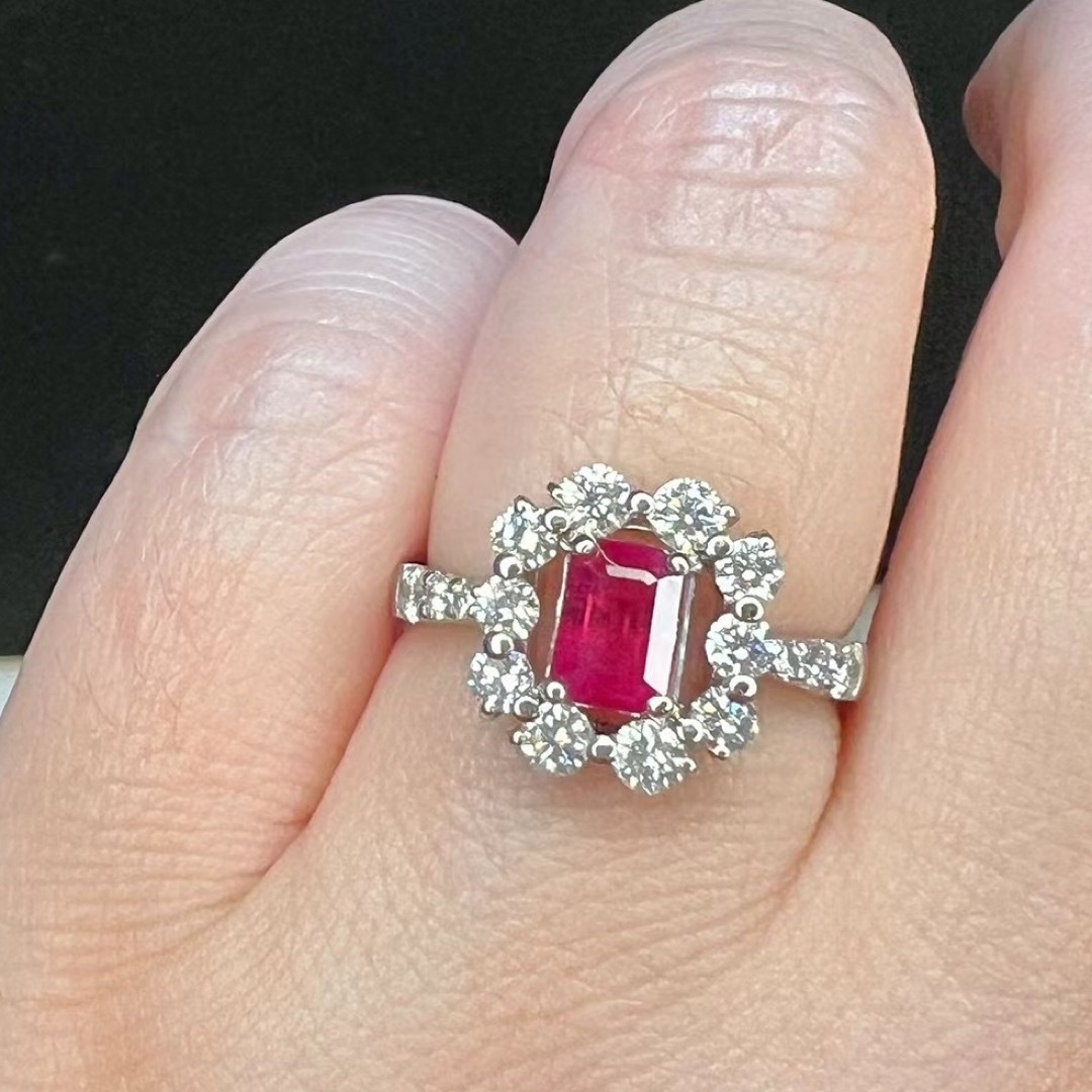 天然ルビー ダイヤモンド リング 1.16ct pt900 r レディースのアクセサリー(リング(指輪))の商品写真