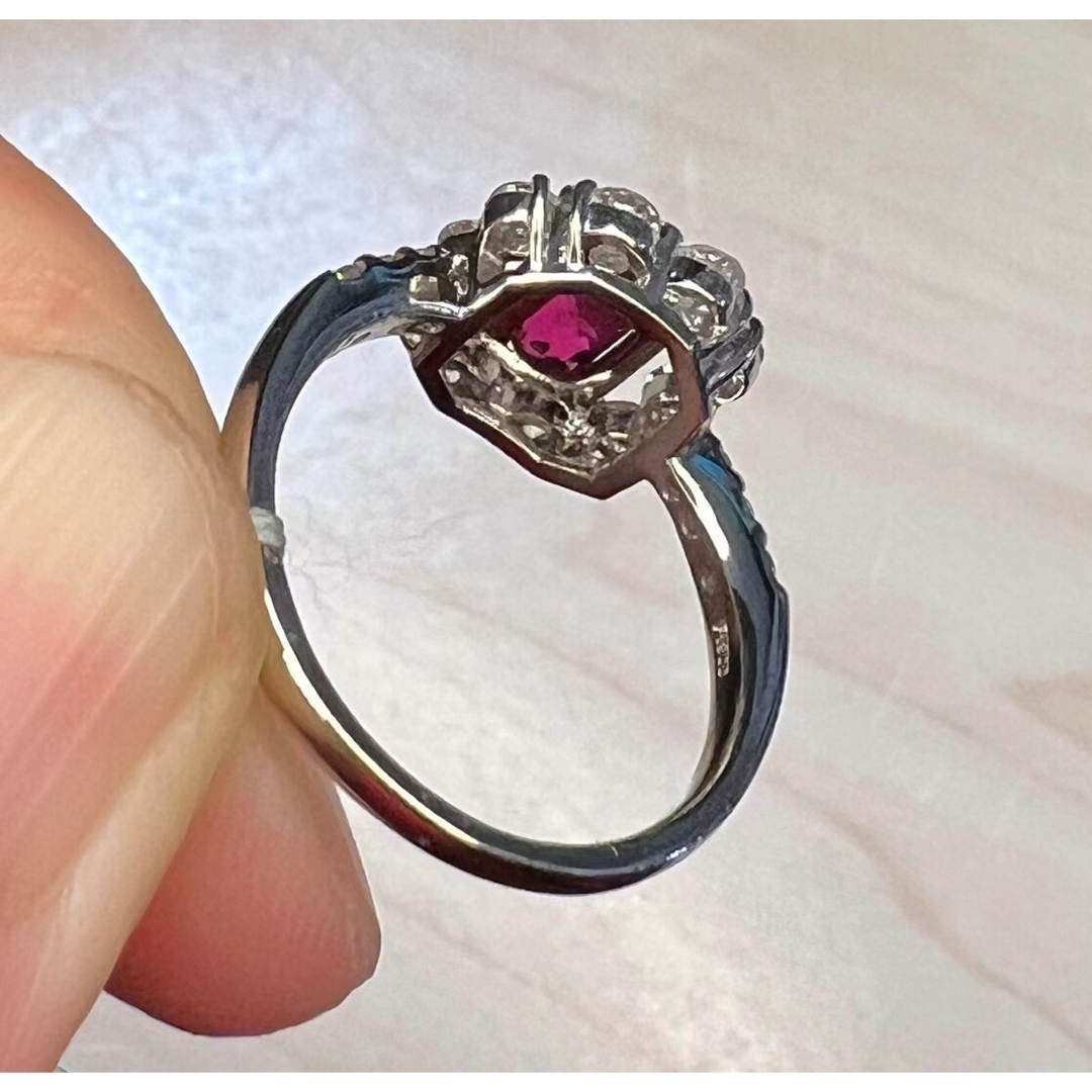 天然ルビー ダイヤモンド リング 1.16ct pt900 r レディースのアクセサリー(リング(指輪))の商品写真