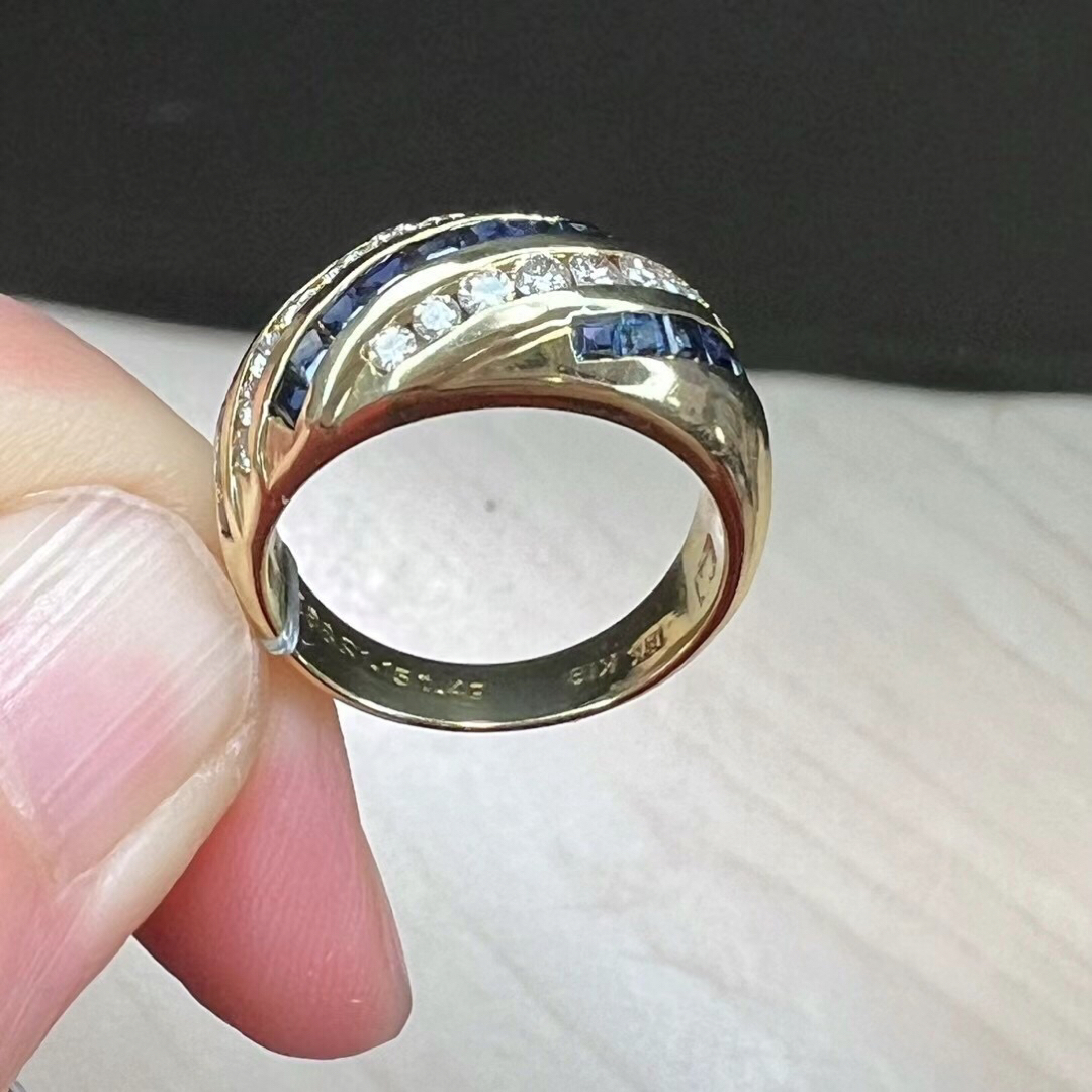 天然 ブルーサファイア ダイヤ リング1.15ct k18 r レディースのアクセサリー(リング(指輪))の商品写真