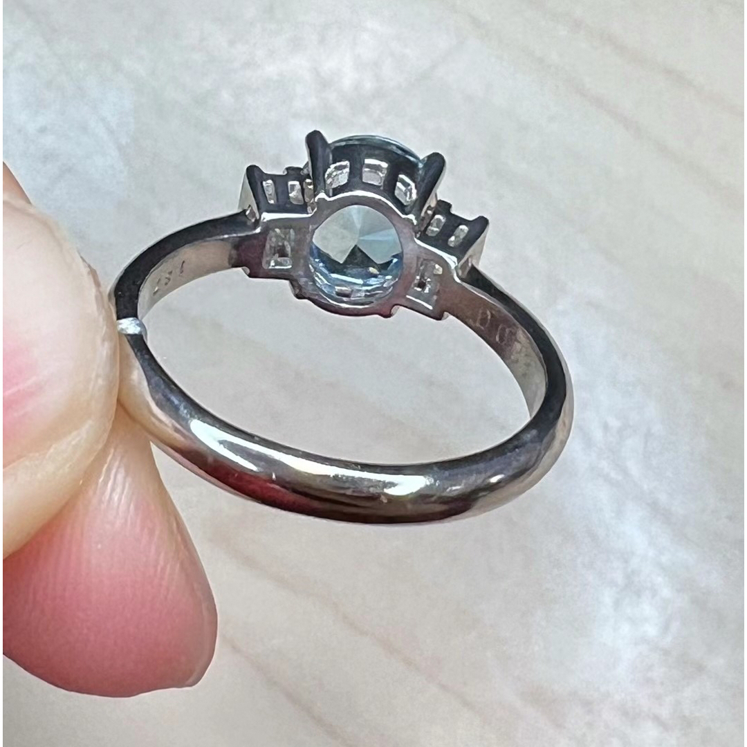 天然アクアマリン ダイヤ  リング1.87ct pt900 ¥ レディースのアクセサリー(リング(指輪))の商品写真