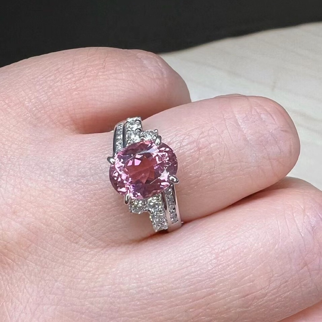 天然トルマリン ダイヤ リング2.77ct pt900 r レディースのアクセサリー(リング(指輪))の商品写真