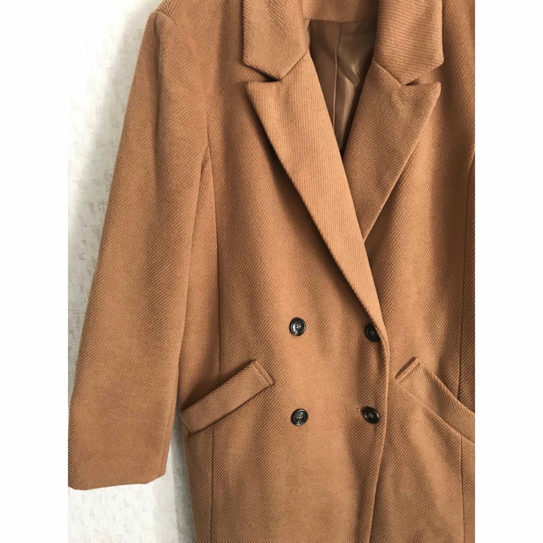 しまむら(シマムラ)のfreude コート ロング キャメル　オーバーサイズ レディースのジャケット/アウター(ピーコート)の商品写真