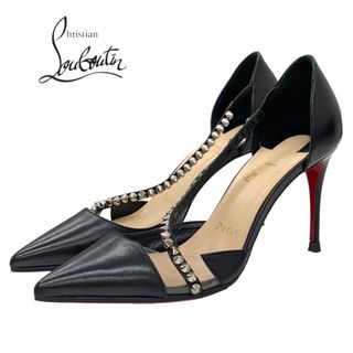 クリスチャンルブタン(Christian Louboutin)のクリスチャンルブタン Christian Louboutin KATE CROSS 85 パンプス 靴 シューズ スパイク スタッズ レザー ブラック 黒(ハイヒール/パンプス)