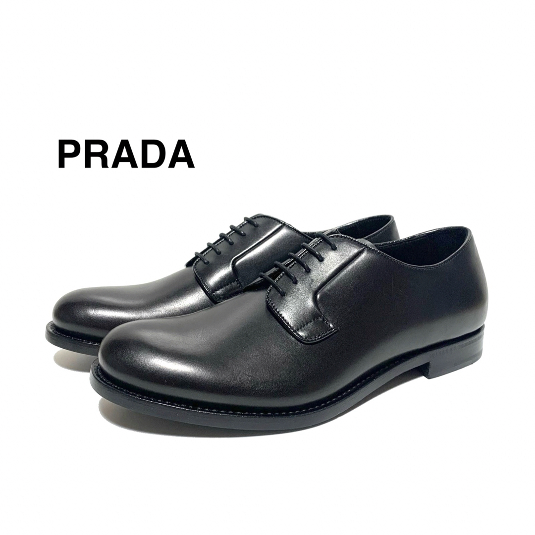 PRADA(プラダ)の☆未使用 プラダ 5ホール プレーントゥ 外羽根 ダービーシューズ イタリア製 メンズの靴/シューズ(ドレス/ビジネス)の商品写真