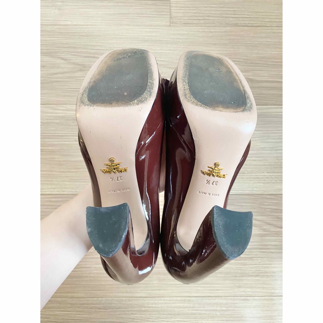 Prada プラダ ボルドー ヒール ハイヒール パンプス リボン 革 Prada プラダ ボルドー ヒール ハイヒール パンプス リボン 革