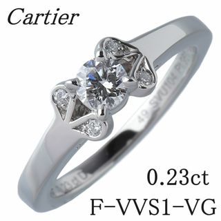 カルティエ(Cartier)のカルティエ バレリーナ ソリテール リング ダイヤ0.23ct F-VVS1-VG #49 PT950 GIA鑑定書 箱 保証書(2023年) 新品仕上げ済 Cartier【15687】(リング(指輪))