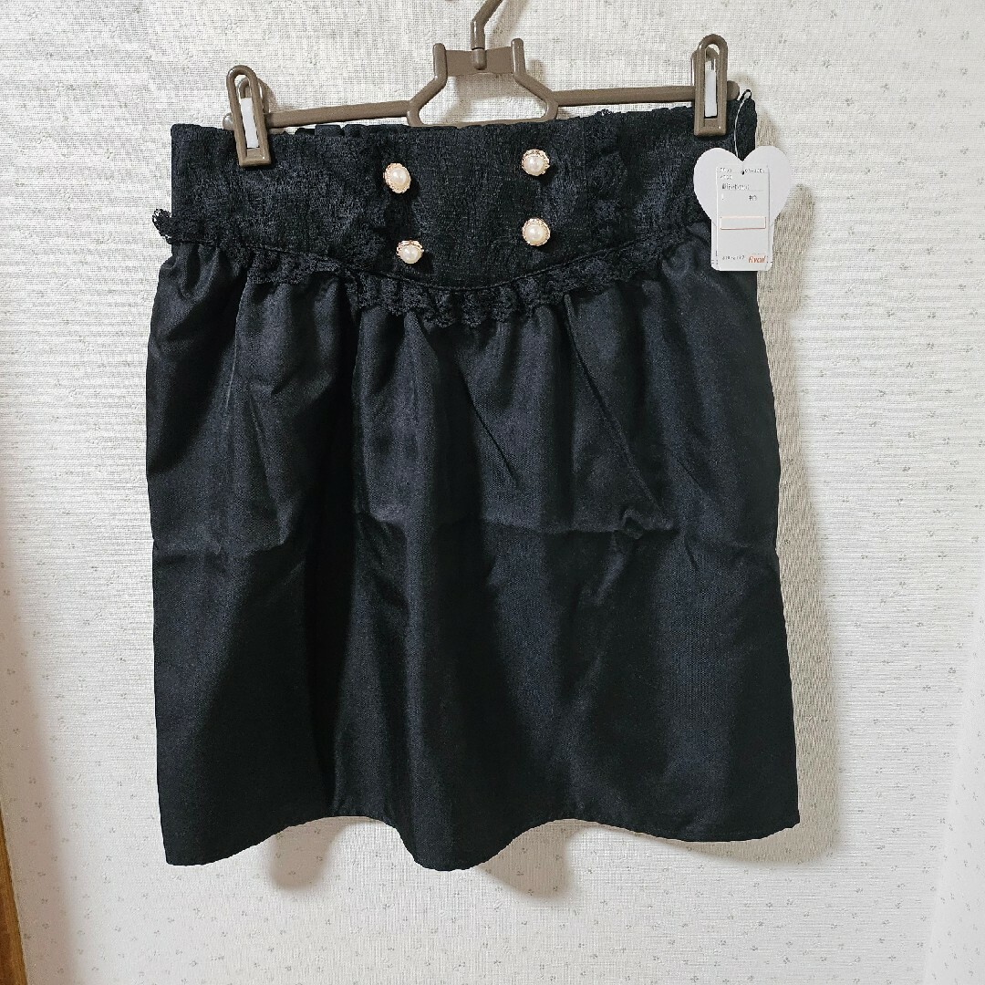 しまむら(シマムラ)のunused black skirt large size ハイウエスト レディースのスカート(ミニスカート)の商品写真