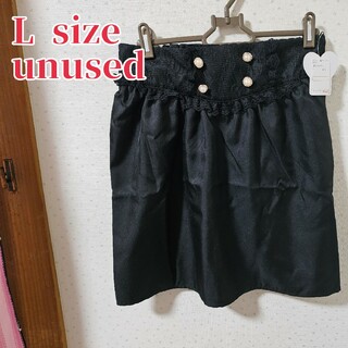 シマムラ(しまむら)のunused black skirt large size ハイウエスト(ミニスカート)