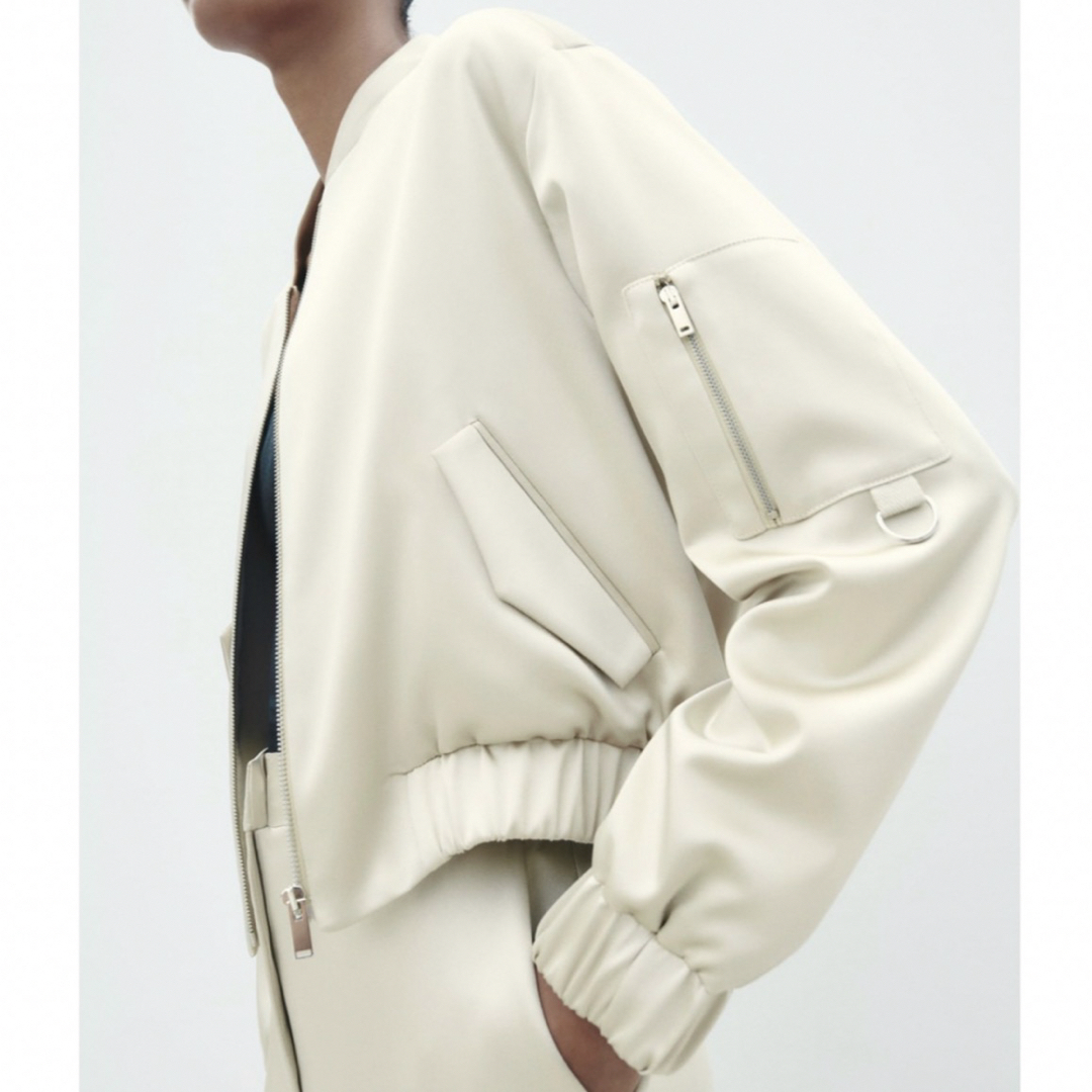 ZARA - サテンボンバージャケットの通販 by ぽんぽこ's shop