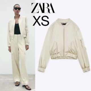 ザラ(ZARA)のサテンボンバージャケット(ブルゾン)