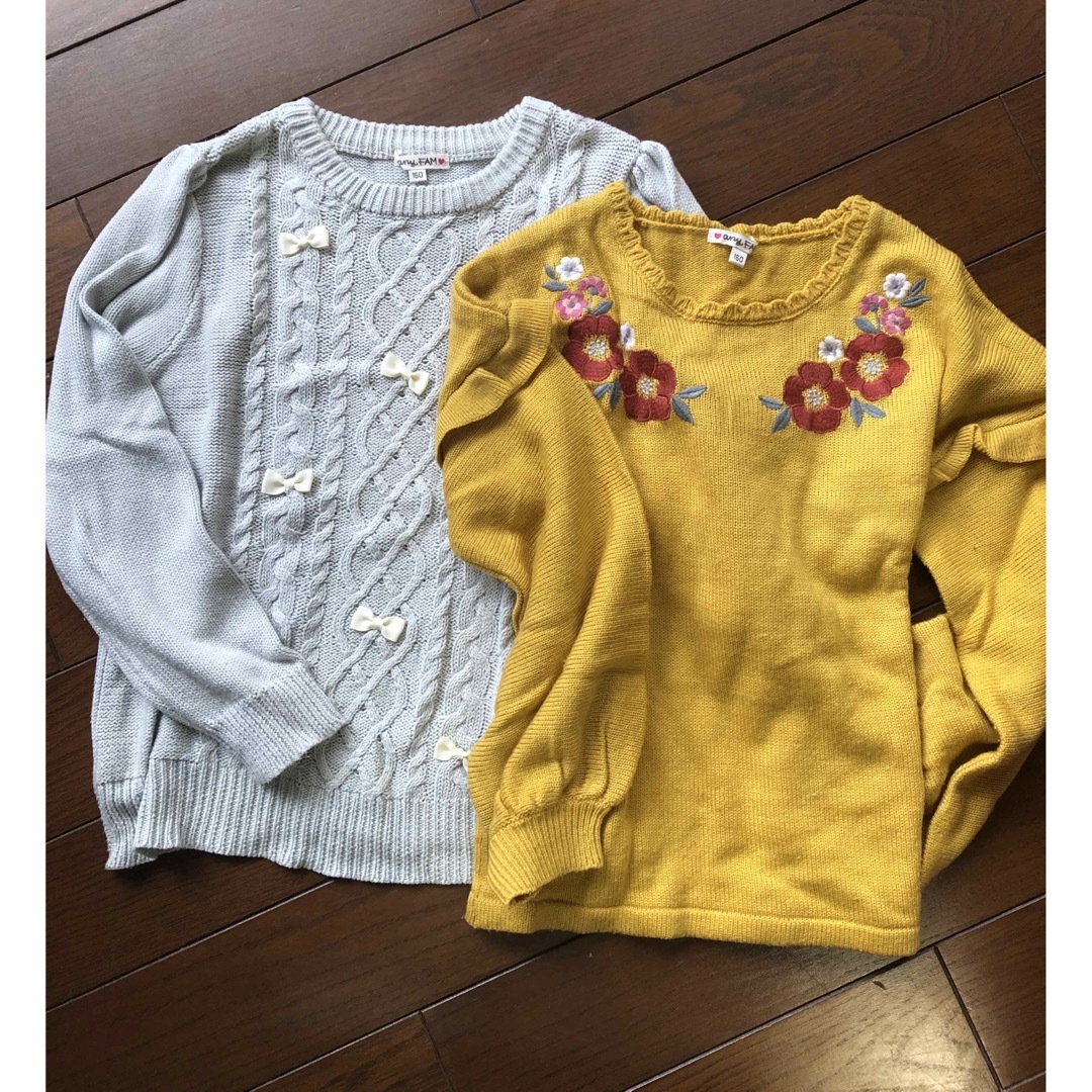 anyFAM(エニィファム)のanyFAN 2枚 キッズ/ベビー/マタニティのキッズ服女の子用(90cm~)(ニット)の商品写真