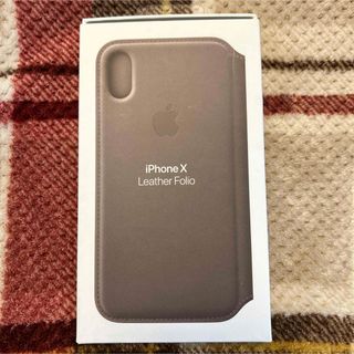 アイフォーン(iPhone)の新品　APPLE IPHONEX LEATHER FOLIO ブラウン(iPhoneケース)