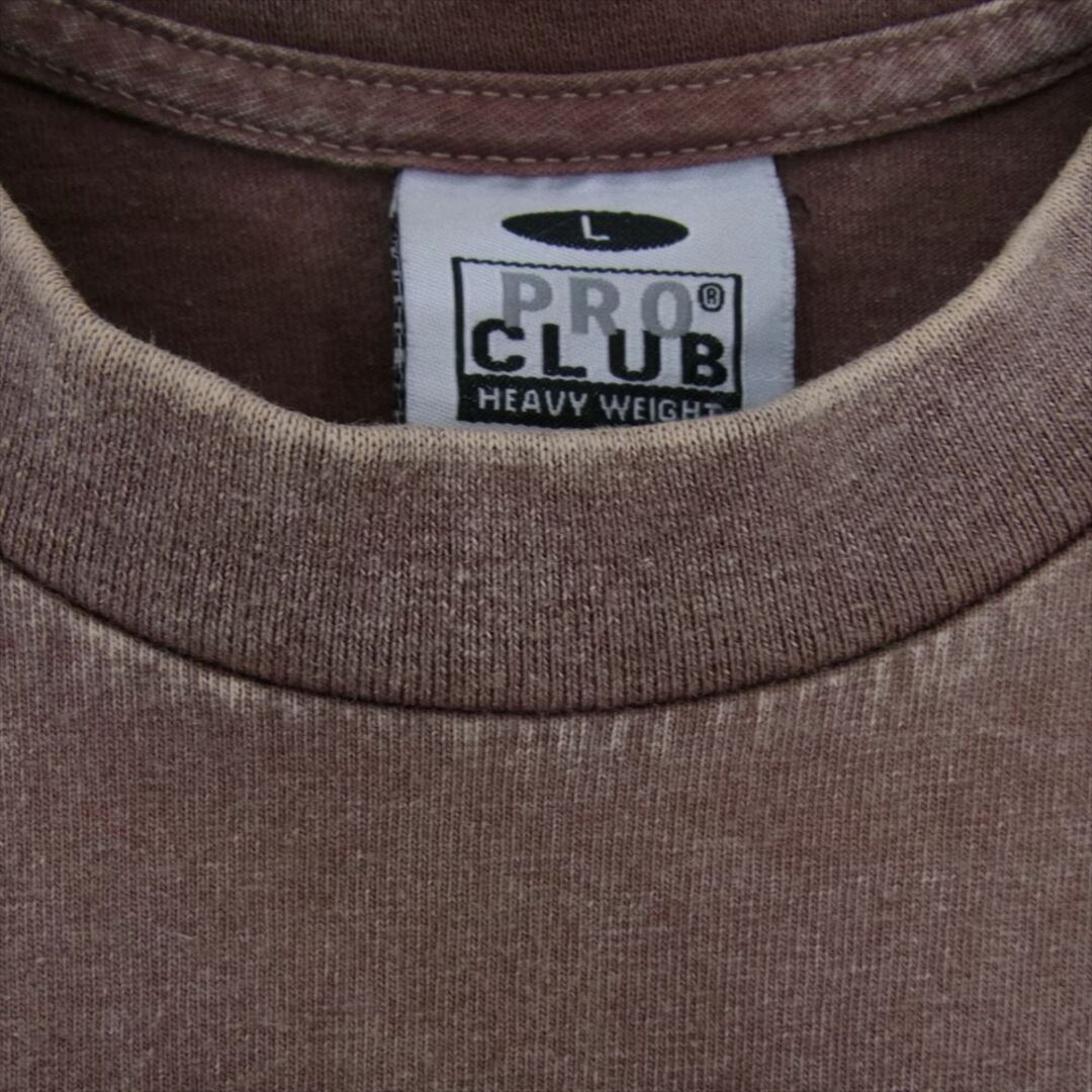 TENDERLOIN(テンダーロイン)のTENDERLOIN テンダーロイン WASH ACID TEE ウォッシュ アシッド 加工 ロゴ プリント PRO CLUB プロクラブ ボディ 半袖 Tシャツ ブラウン系 L【中古】 メンズのトップス(Tシャツ/カットソー(半袖/袖なし))の商品写真