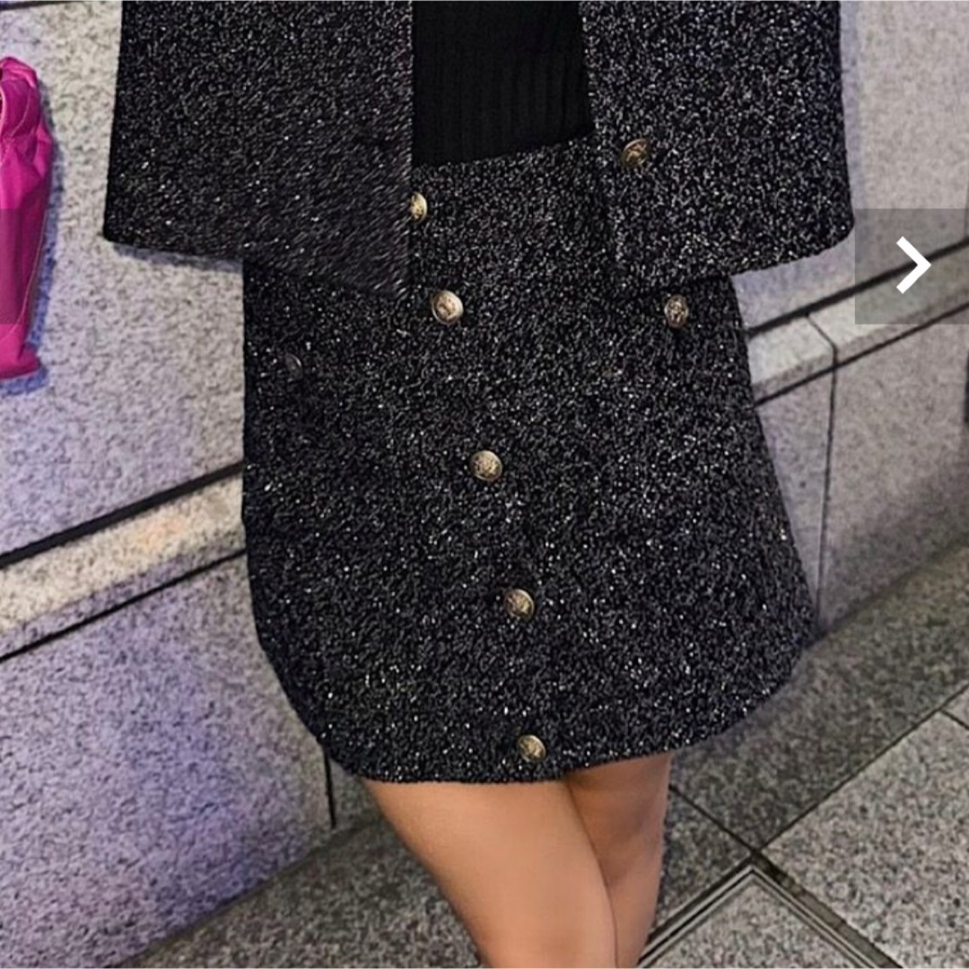 シェリエ sheller Glitterツイードボタンスカート レディース シェリエ sheller Glitterツイードボタンスカート レディース
