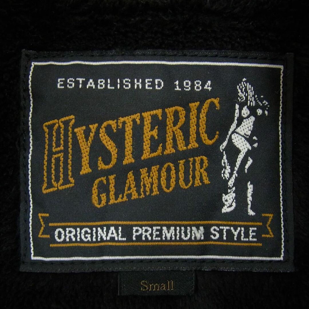 HYSTERIC GLAMOUR(ヒステリックグラマー)のHYSTERIC GLAMOUR ヒステリックグラマー 16AW 0163AB07 WALKED WAY 袖ラムレザー 裏ボア スタジャン スタジアム ジャケット ブルゾン ブラック系 S【中古】 メンズのジャケット/アウター(スタジャン)の商品写真