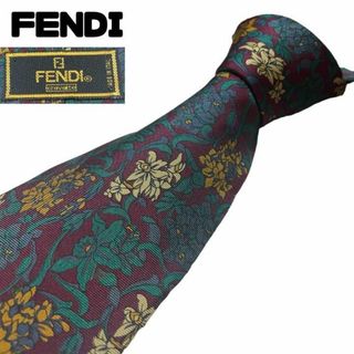 フェンディ(FENDI)の【美品コンディション◎】FENDI フェンディ ネクタイ 花柄 フラワー 総柄(ネクタイ)