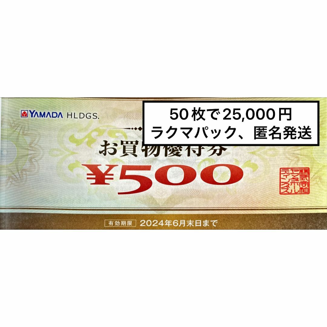 最新　ヤマダ電機　株主優待　25000円分　24.06末日までショッピング