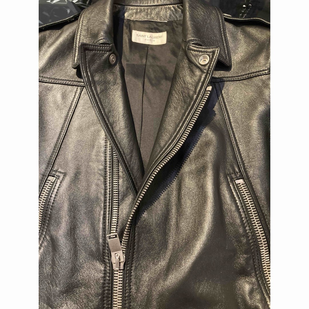 Saint Laurent(サンローラン)のSAINT LAURENT サンローラン 極美品 レザー ライダース 44 メンズのジャケット/アウター(ライダースジャケット)の商品写真