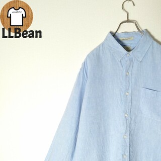 エルエルビーン(L.L.Bean)の【LLBean リネンシャツ XL 麻 無地 アースカラー 海外古着 A654(シャツ)