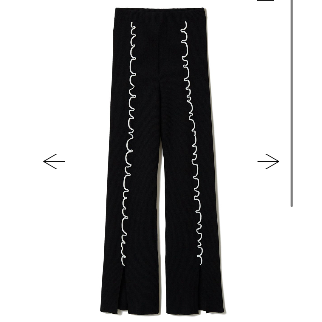 STUDIOUS(ステュディオス)のsoduk colored stitch slit knit trousers レディースのパンツ(カジュアルパンツ)の商品写真