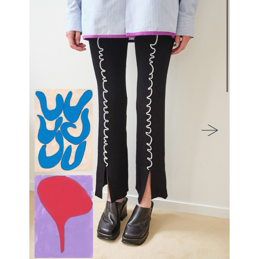 STUDIOUS(ステュディオス)のsoduk colored stitch slit knit trousers レディースのパンツ(カジュアルパンツ)の商品写真