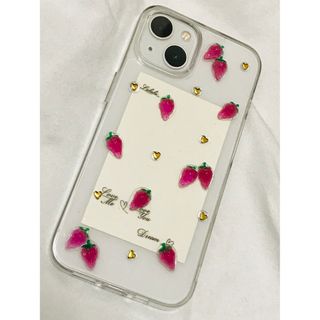 いちごとハートのiPhoneケース　苺のスマホケース(スマホケース)