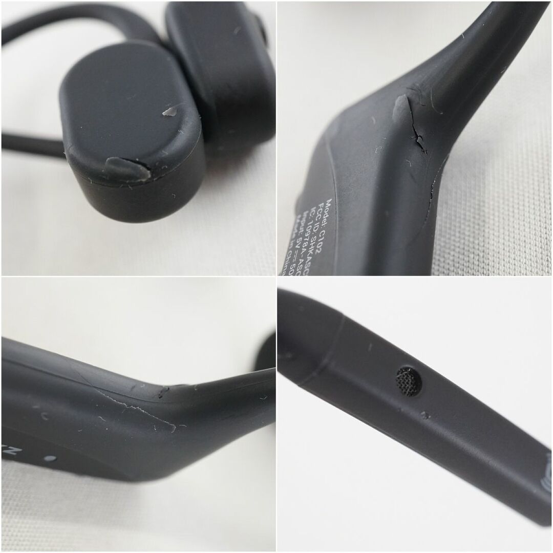 AFTERSHOKZ(アフターショックス)のSHOKZ OPEN COMM  C102 骨伝導イヤホン USED品 AFT-EP-000028 ブラック IP55 防水 ブームマイク 耳を塞がない AfterShokz 完動品 S V0014 スマホ/家電/カメラのオーディオ機器(ヘッドフォン/イヤフォン)の商品写真