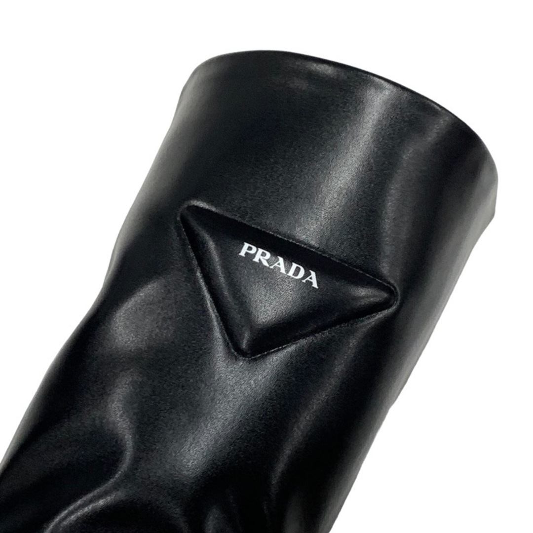 PRADA(プラダ)のプラダ PRADA ブーツ ロングブーツ ミドルブーツ 靴 シューズ ロゴ プラットフォーム レザー ブラック 黒 レディースの靴/シューズ(ブーツ)の商品写真