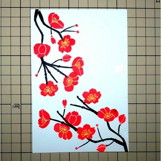 消しゴムはんこ「梅・紅梅」10個(はんこ)