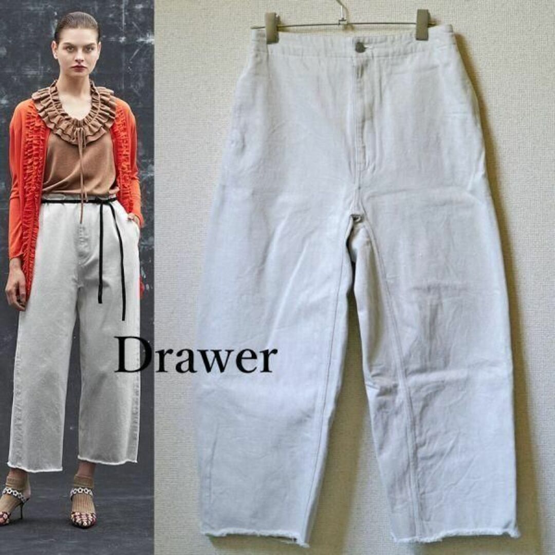 Drawer(ドゥロワー)の21SS ドゥロワー Drawer パンツサンドベージュ ドロストパンツ レディースのパンツ(カジュアルパンツ)の商品写真