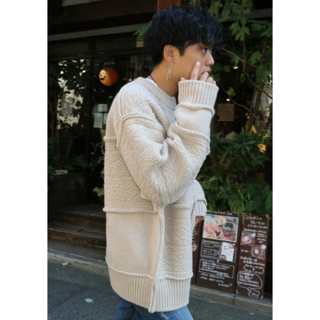 sacai - name.パッチワークニットの通販 by にーなちゃん's shop sacai - name.パッチワークニットの通販 by にーなちゃん's shop